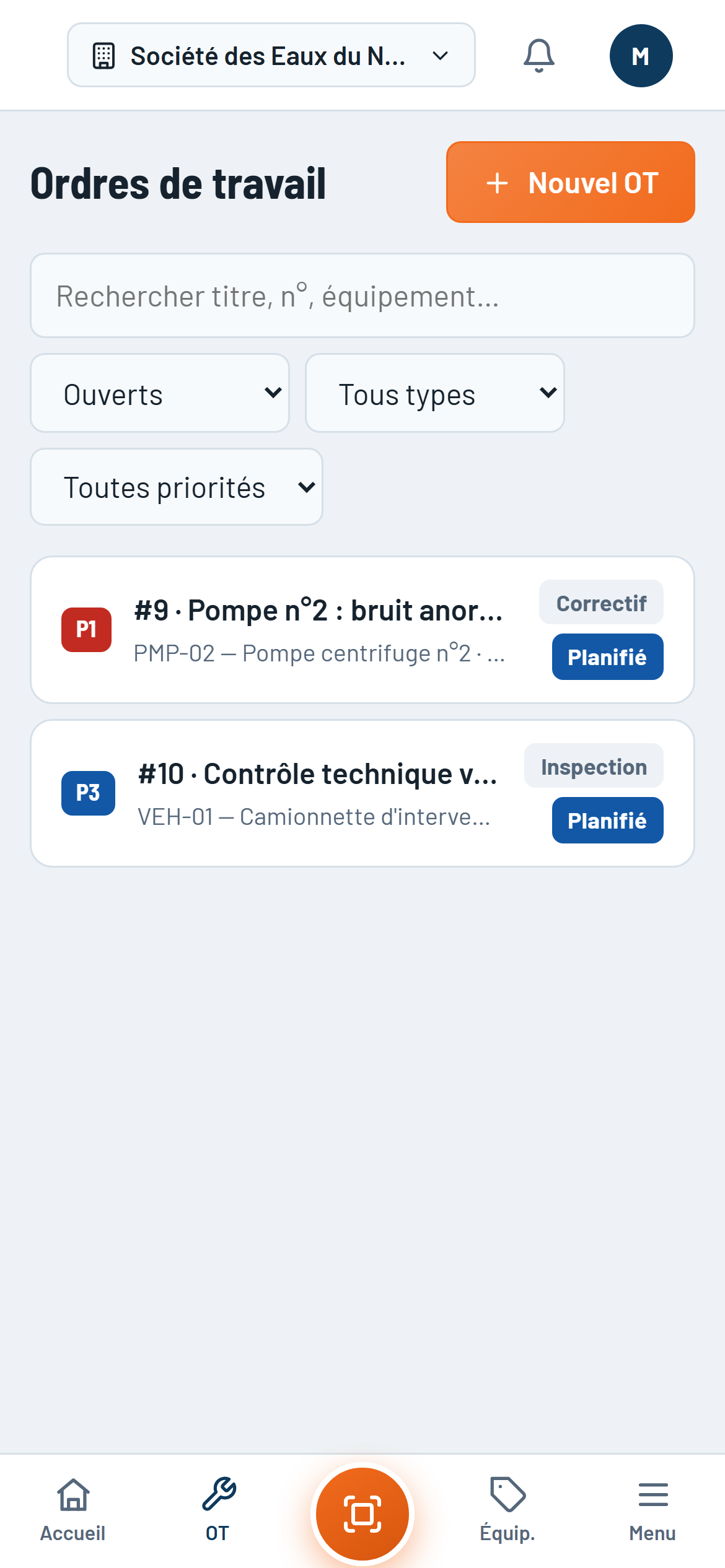 Ordres de travail